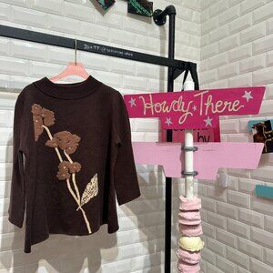 Flower Mock Neck Sweater Top - K0904 - Umgee USA